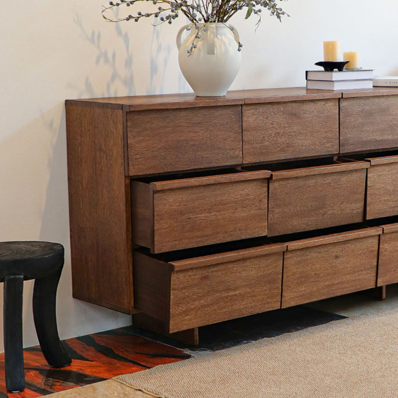 Armoire d'entrée Mid-Century, H 37,4 po x l 63 po x P 17,7 po