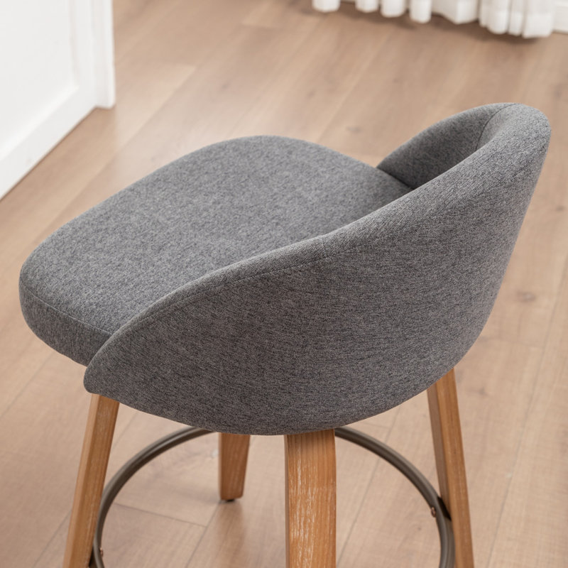 Tabourets de bar pivotants en velours Louise, Gris foncé, Tabouret de bar (siège d'une hauteur de 30,12 po)