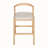 Balmain Indoor Rubberwood Barstool, Natural Finished and Beige Upholstery, Set of 2-788598990
