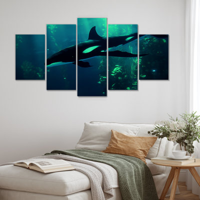 Amimma - Coastal Animal Wall Art For Living Room 5 Piece