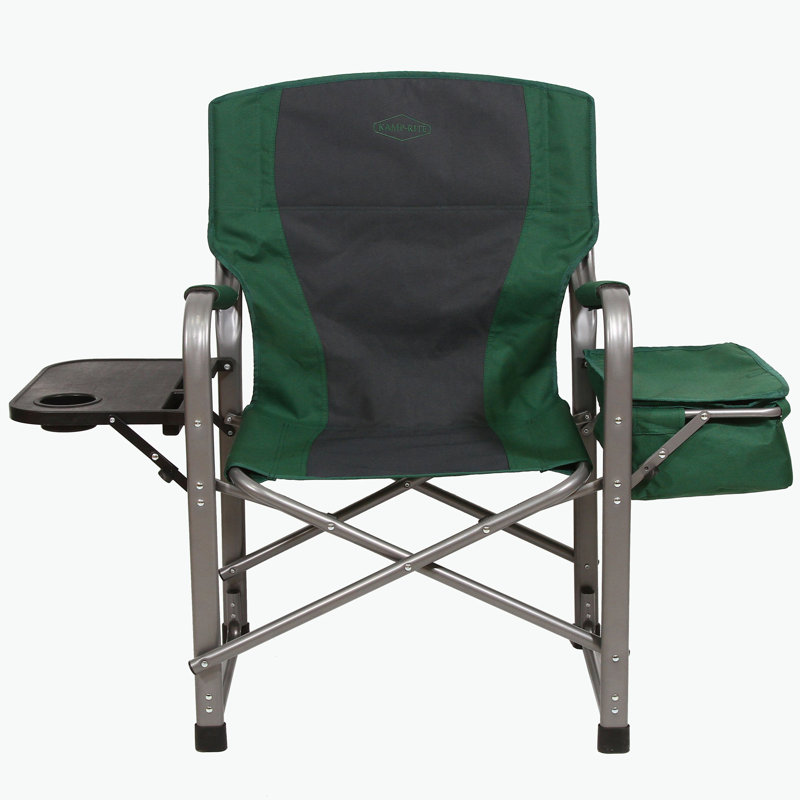 Chaise de réalisateur Kamp-Rite portable avec glacière, porte-gobelet et table d'appoint, Vert