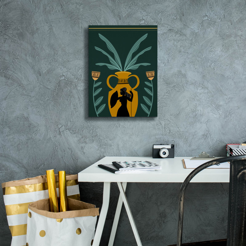"Red Barrel Studio®" Warrior Goddess Vase I "par Regina Moore, art mural sur toile, H 16 po x l 12 po