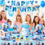 Décorations décoratives de fête d'anniversaire Frozen, ensemble de 124 articles de fête congelés et vaisselle pour enfants