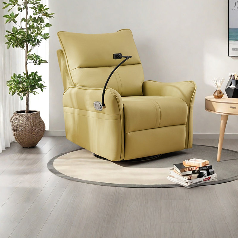 Chaises longues ergonomiques en similicuir, Jaune 