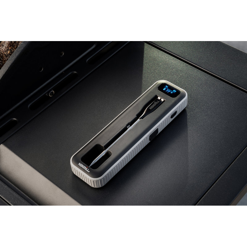 Thermomètre à viande sans fil Nexgrill - Thermomètre à viande sans fil intelligent pour barbecue, fumoir, four et barbecue - Thermomètre de cuisson pour viande avec capteur de température double et boîtier de charge