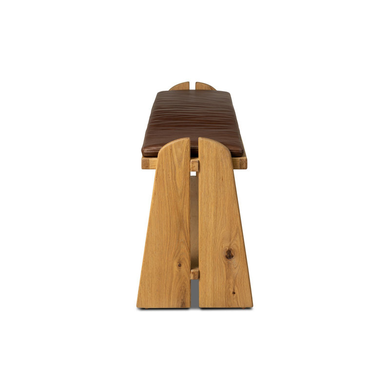 Landrea Leather Solid Wood Bench