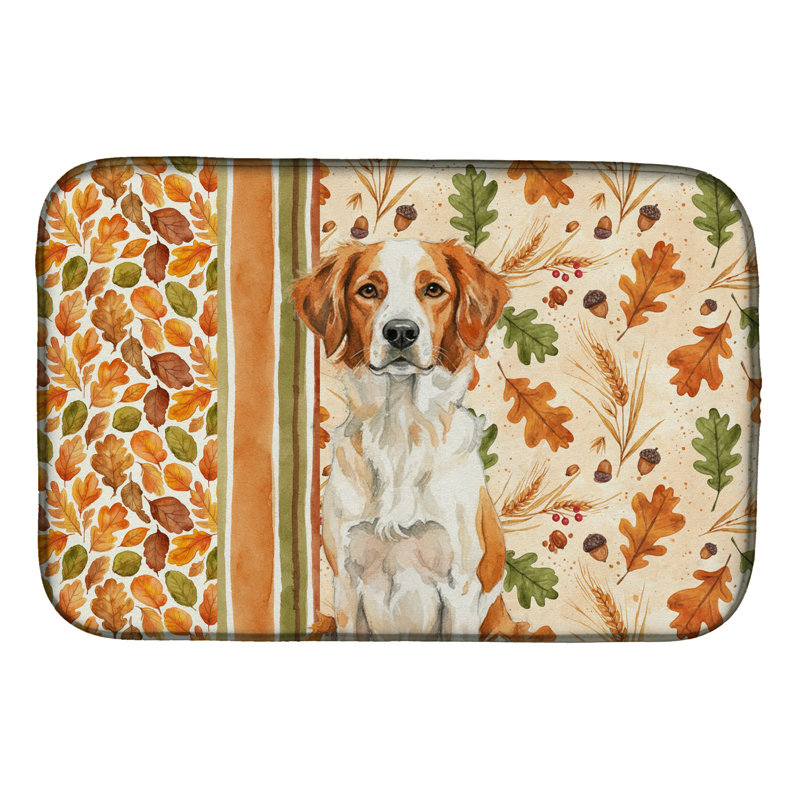Tapis de séchage orange et blanc Brittany Heirloom