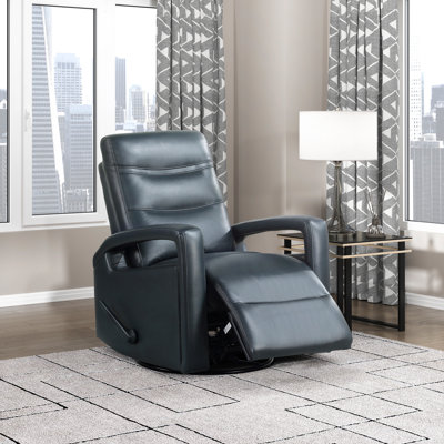 Christabell 32" Modern Breathable Faux Leather Swivel Glider Recliner with 360° Swivel, Gentle Gliding & High-Density Foam