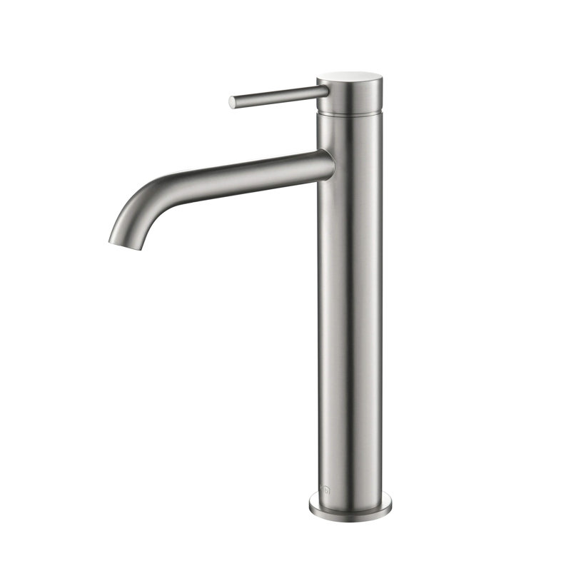 Vessel Sink Bathroom Faucet, Brushed Nickel, With Drain Assembly