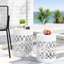 Charmante table de bout d'extérieur en métal S / 2, fer thermolaqué blanc, conception moderne avec coupe en fer, aucun assemblage requis-480627075