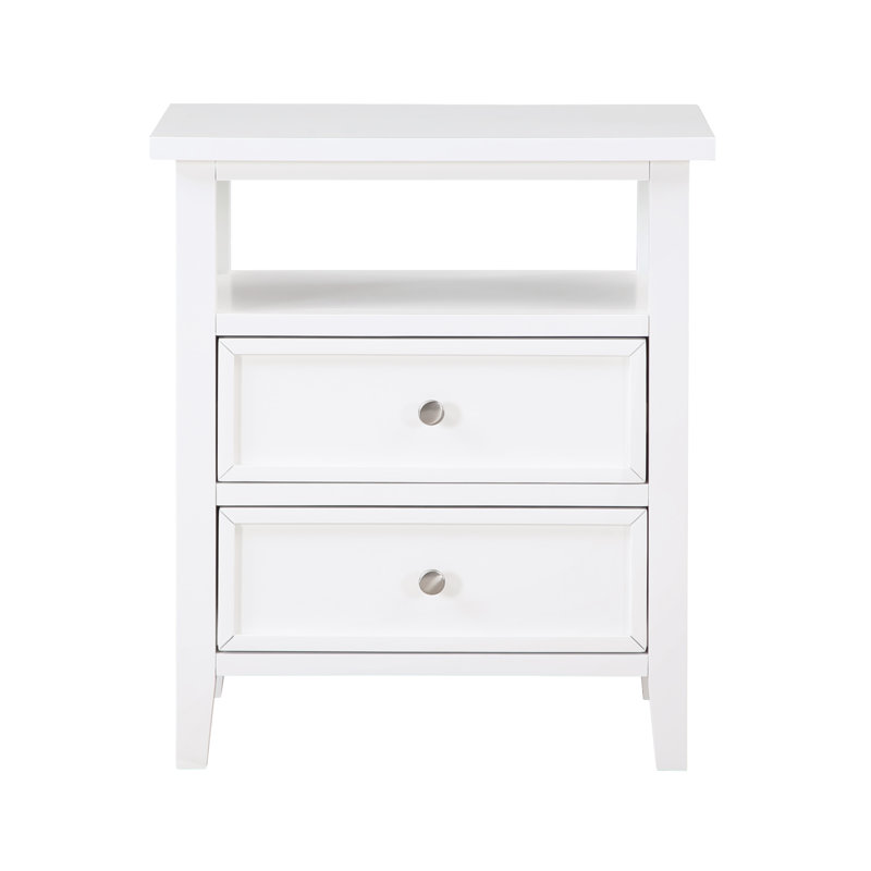 Weston White 2 Drawer Nightstand