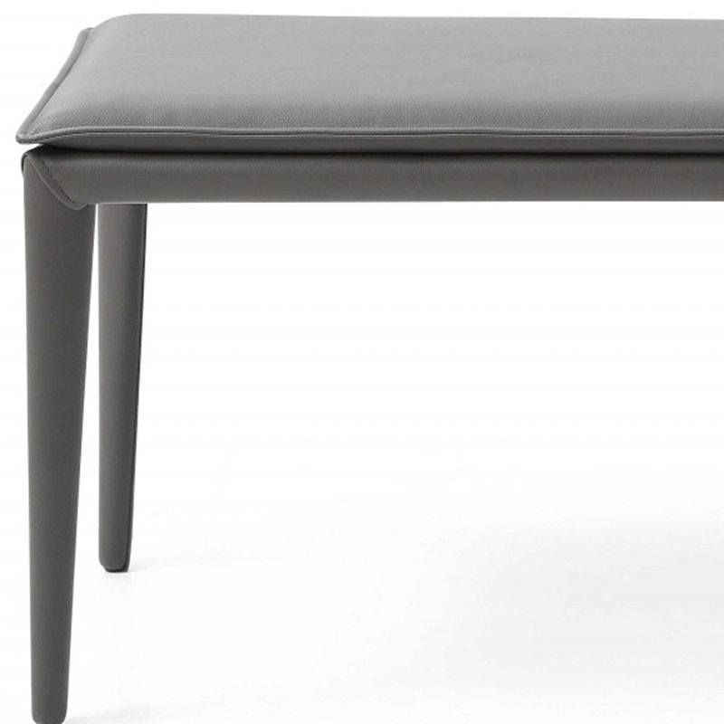 Banc en similicuir Dungannon, Gris foncé