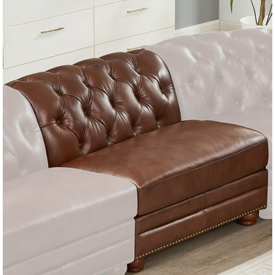 Ambry Top Grain Leather Armless Loveseat