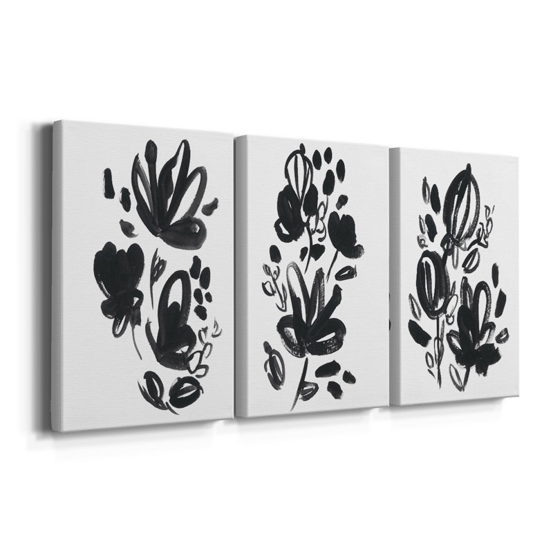 Cameo Bloom IV - Toile tendue avec châssis sur mesure - 3 pièces, H 27 po x l 54 po