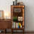 Black Walnut Color + Gray Solid Wood + Tempered Glass Display Cases