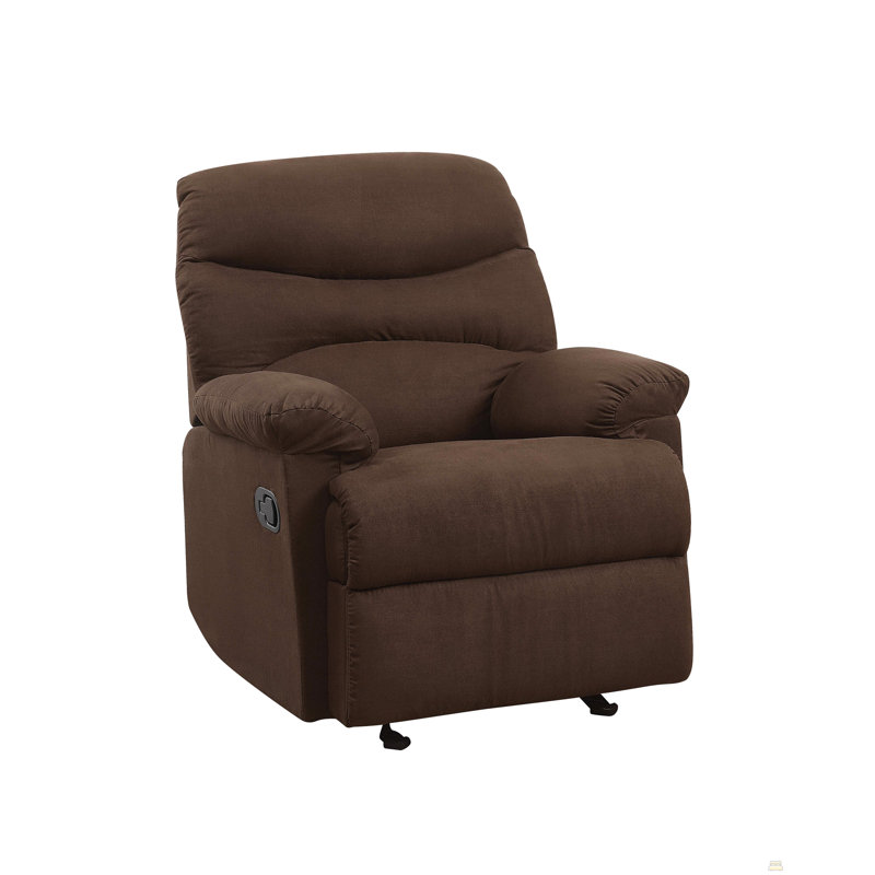 Fauteuil inclinable et oscillant en microfibre chocolat, Chocolat