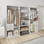 Armoire-penderie moderne en bois: 9 tablettes et 6 tiroirs