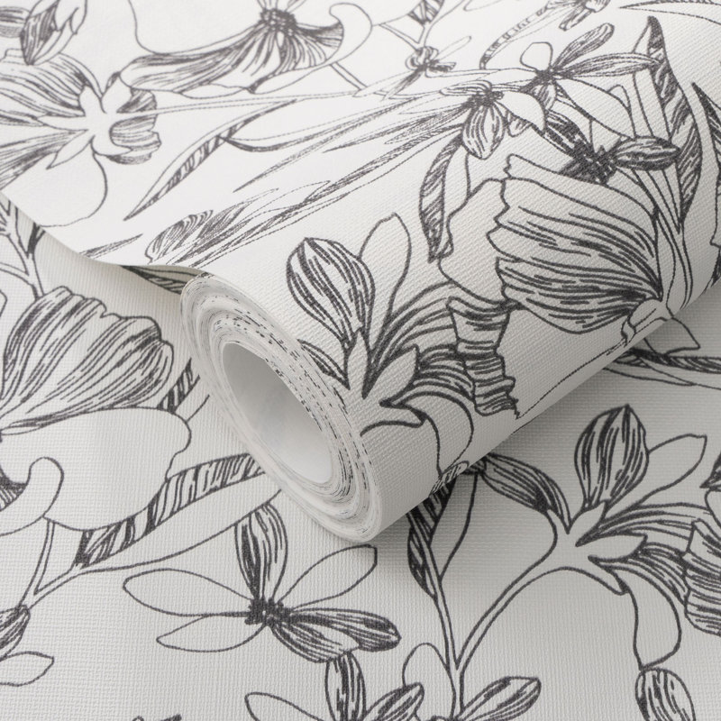 Papier peint floral, Black