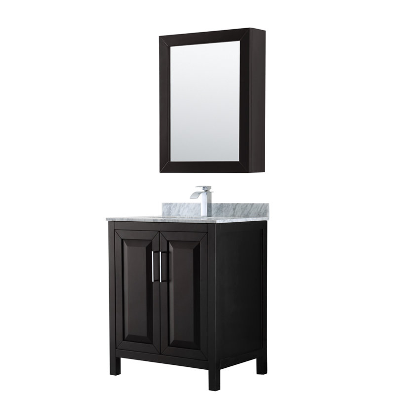 Daria 30'' W Single Vanity, Dark Gray, Polished Chrome