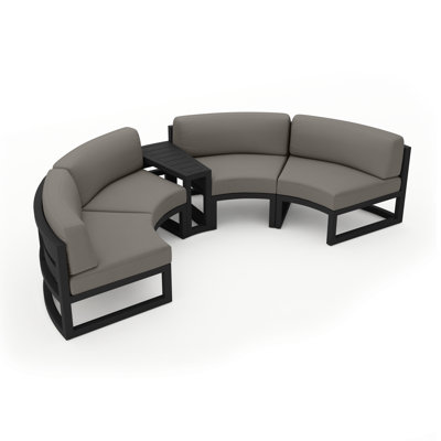 Avion Outdoor Curved Patio Sectional with Sunbrella Cushions