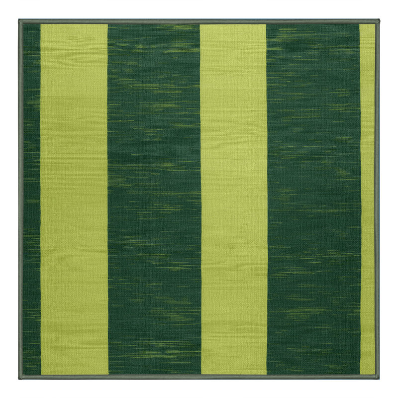 Machine Washable Checkered Green Area Rug, Square 7'