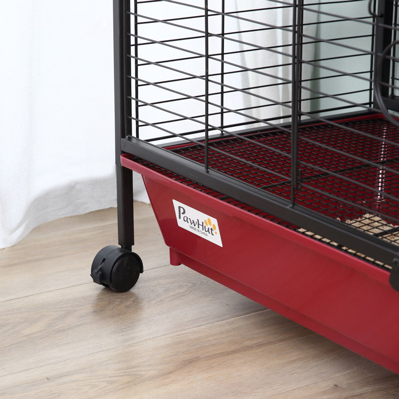 Spacious 41L Small Animal Cage With Multi-Level Design, Rolling Wheels, And Easy Access For Rabbits And Ferrets
