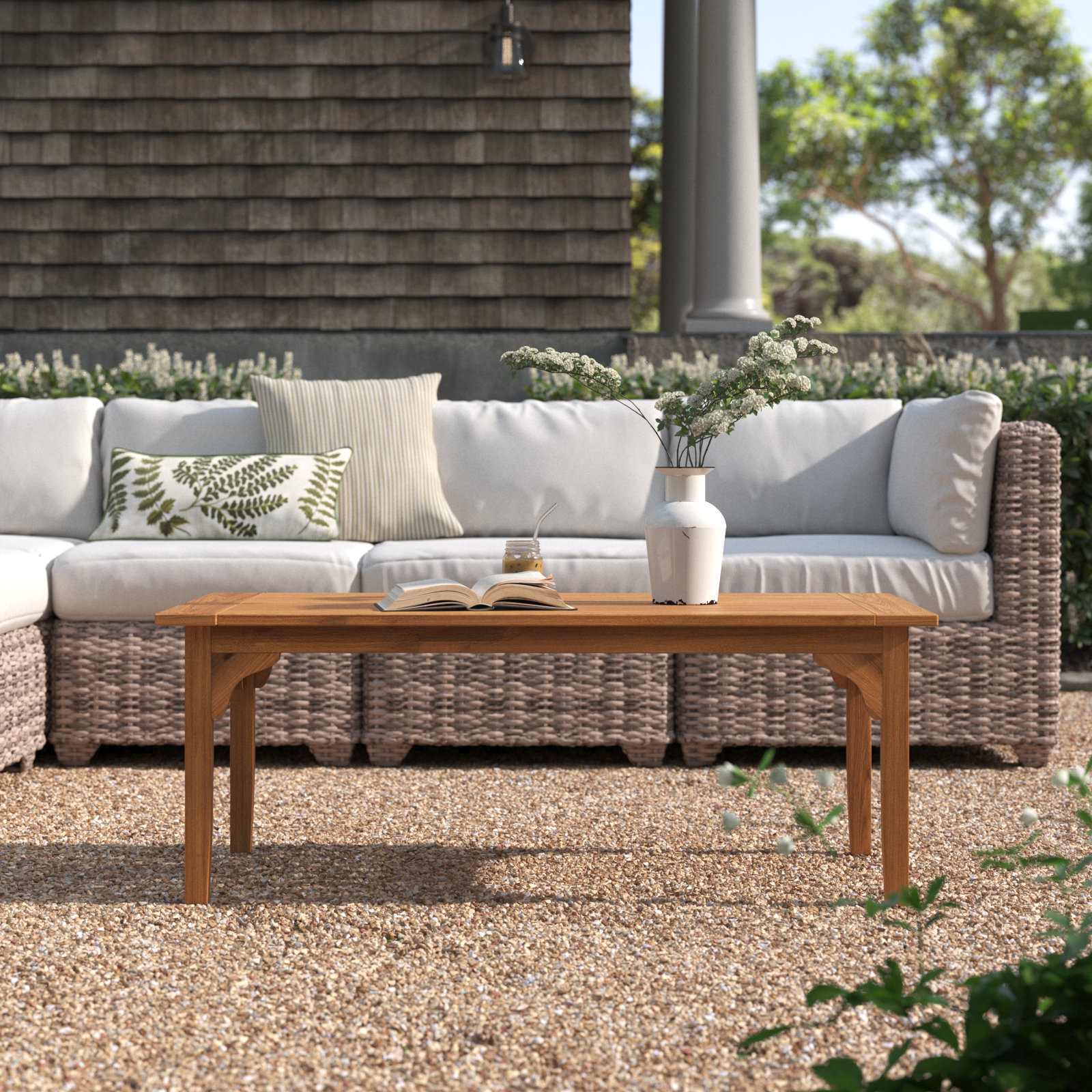 Summerton 48'' Teak Outdoor Coffee Table, Natural