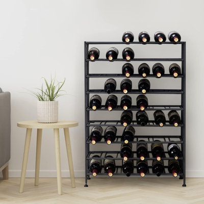 Grecia 54 Bottle Etagere Wine Bottle Rack in Black