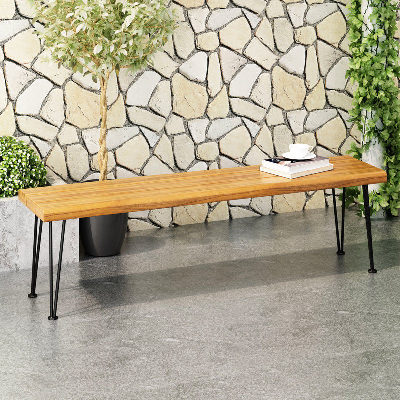 Banc en bois de style industriel avec un bord captivant de style rectangulaire industriel charmant