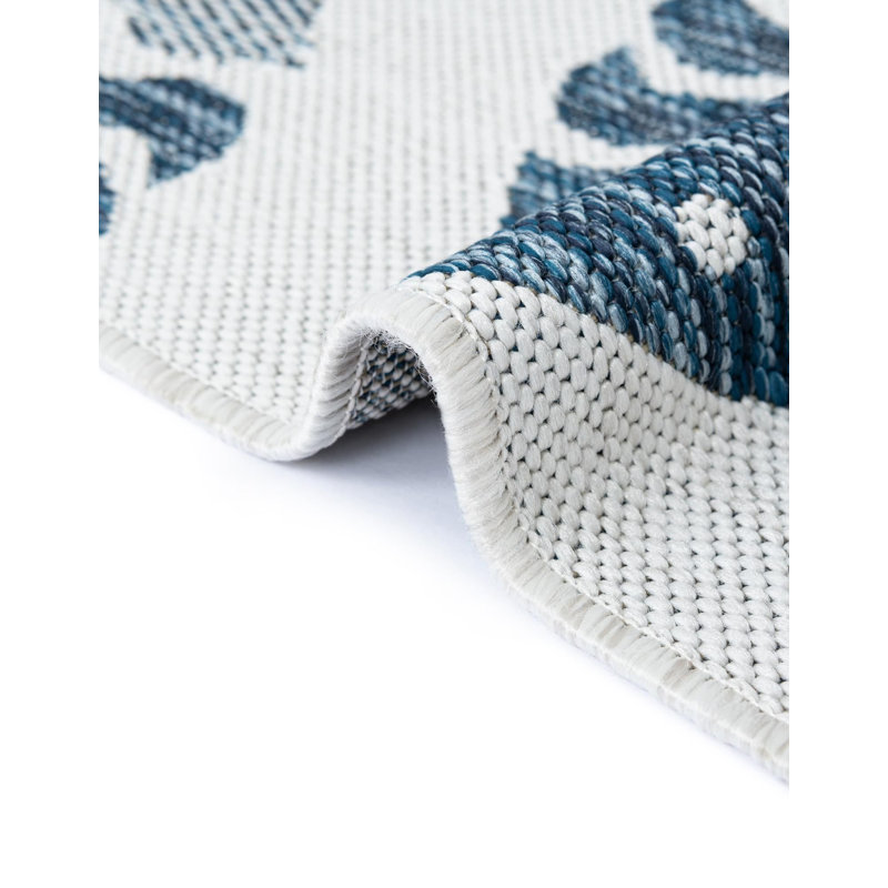 Tapis contemporain bleu marine Daitzman, Carré 5 pi 3 po