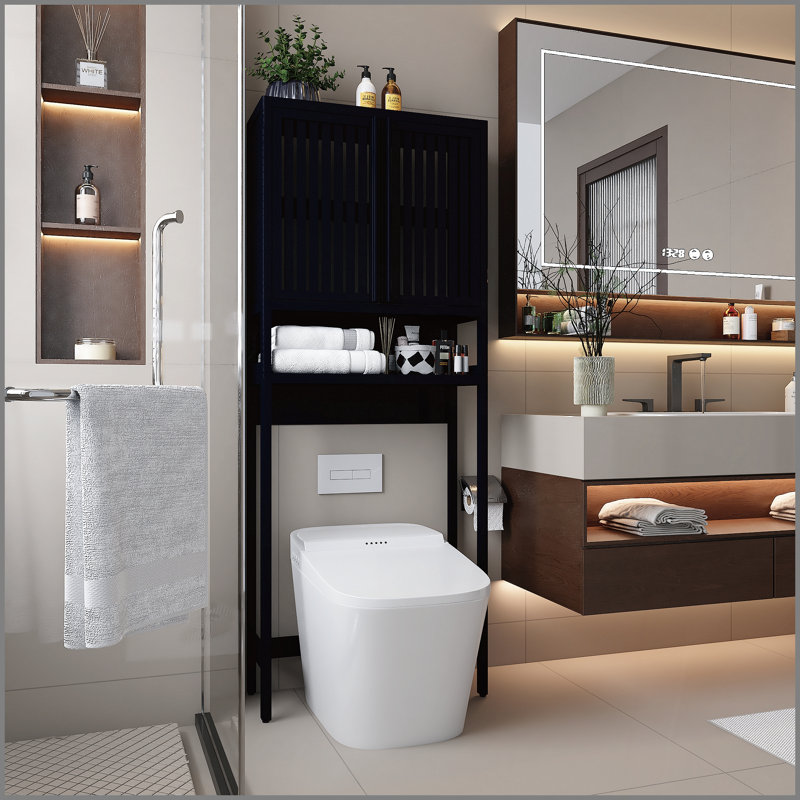Support de toilette, salle de bain indépendante, salle de lavage, peu encombrant, noir