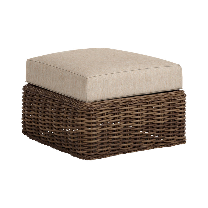 Repose-pieds d'extérieur Soho Woven N-Dura, Raphia, Welt, Toile sable