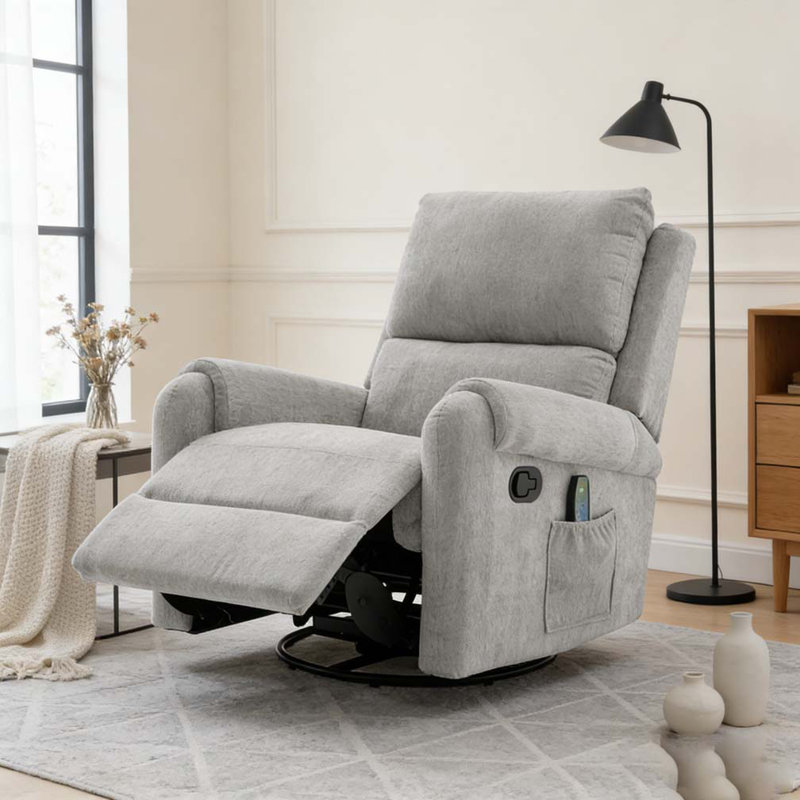 Fauteuil inclinable manuel avec massage, Gris