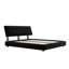 Grand lit plateforme en chenille avec tête de lit et support silencieux noir-1282447499-1282447498