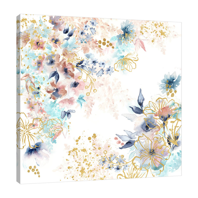 Pastel Florals II - impression sur toile tendue, H 12 po x l 12 po x P 1,5 po
