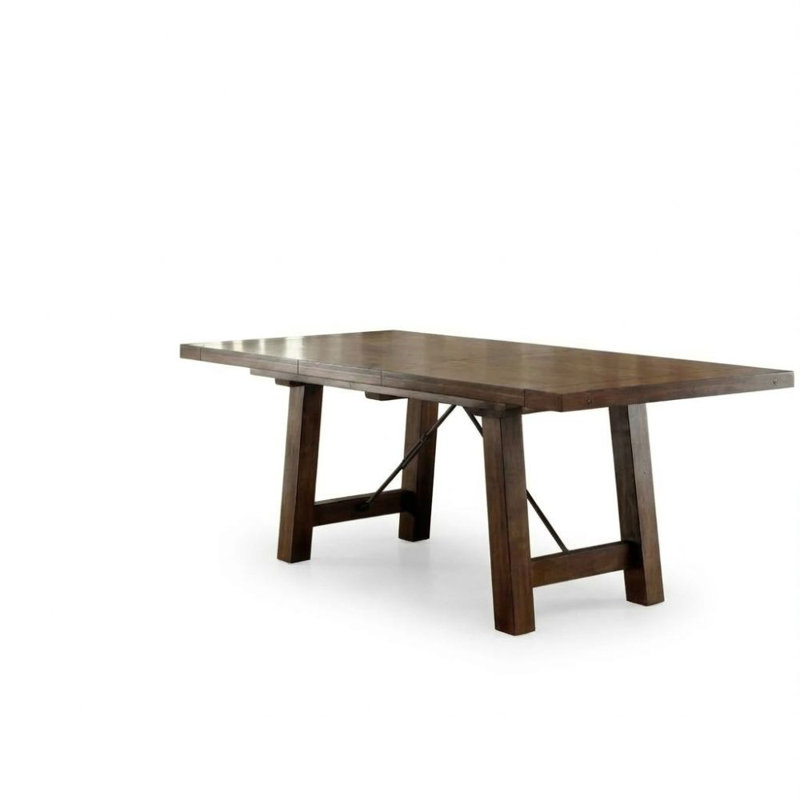 Isaac Transitional Medium Oak Wood Dining Table Seats 6