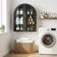 Solid Wood Oval Accent Cabinet-1694448499