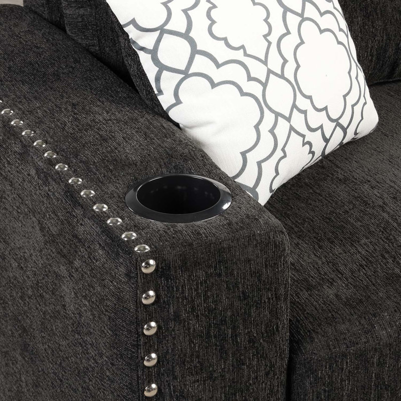 Kentin Upholstered 83.8'' Sleeper Sofa, Chenille Black