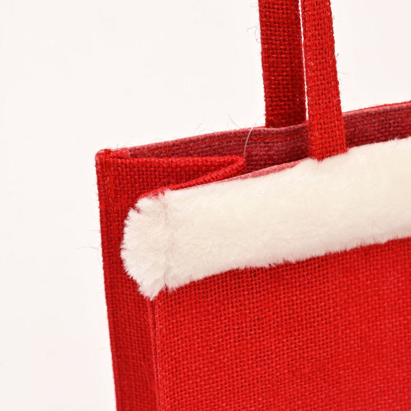 Sac de Noël en jute | Sac-cadeau en plastique à paillettes