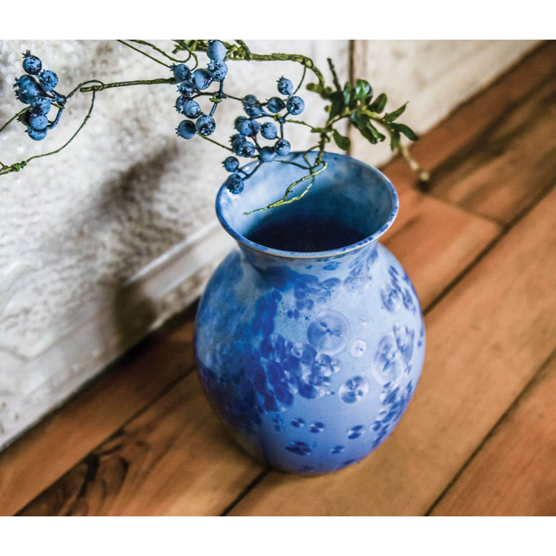 Curio Handmade Stoneware Table Vase, Cobalt