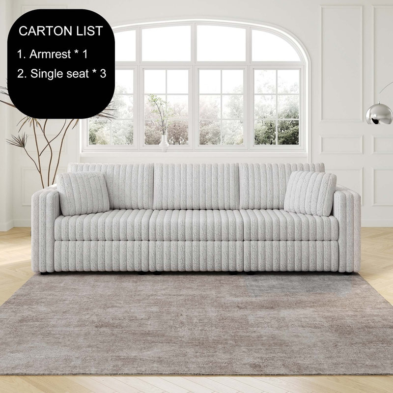 Comfortable 3-Person Modular Sofa with Practical Storage and Stylish Design