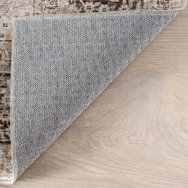 Bayberry Sand Vintage Machine Washable Polyester Area Rug