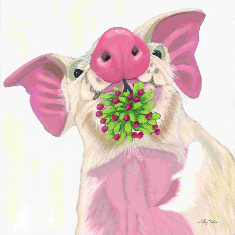 Cochon de Noël, H 12 po x l 12 po