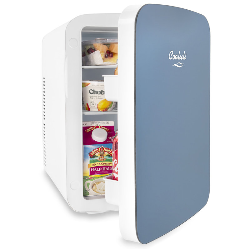 Cooluli Infinity 0.53 Cubic Feet Portable Countertop Mini Fridge, Blue