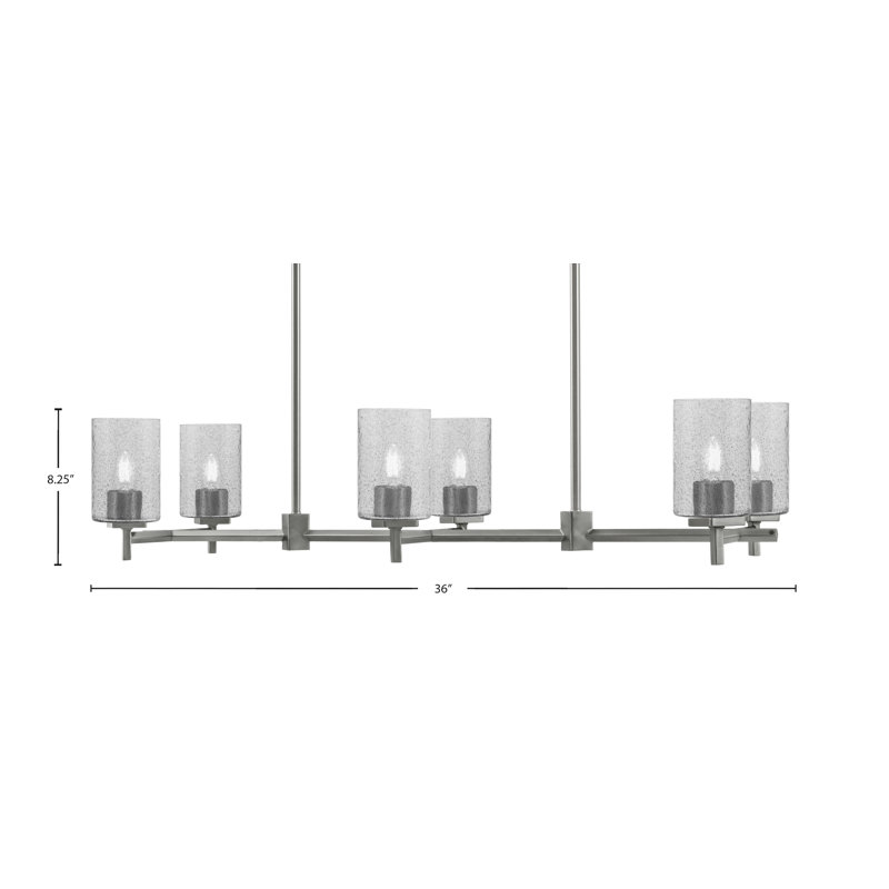 Luminaire pour îlot de cuisine 6 lumières Fausley, Graphite