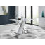 Sorro Cross Luxury High Gloss & Chrome Dining Table Set with 4 Quilted Faux Leather Chairs-2127760669