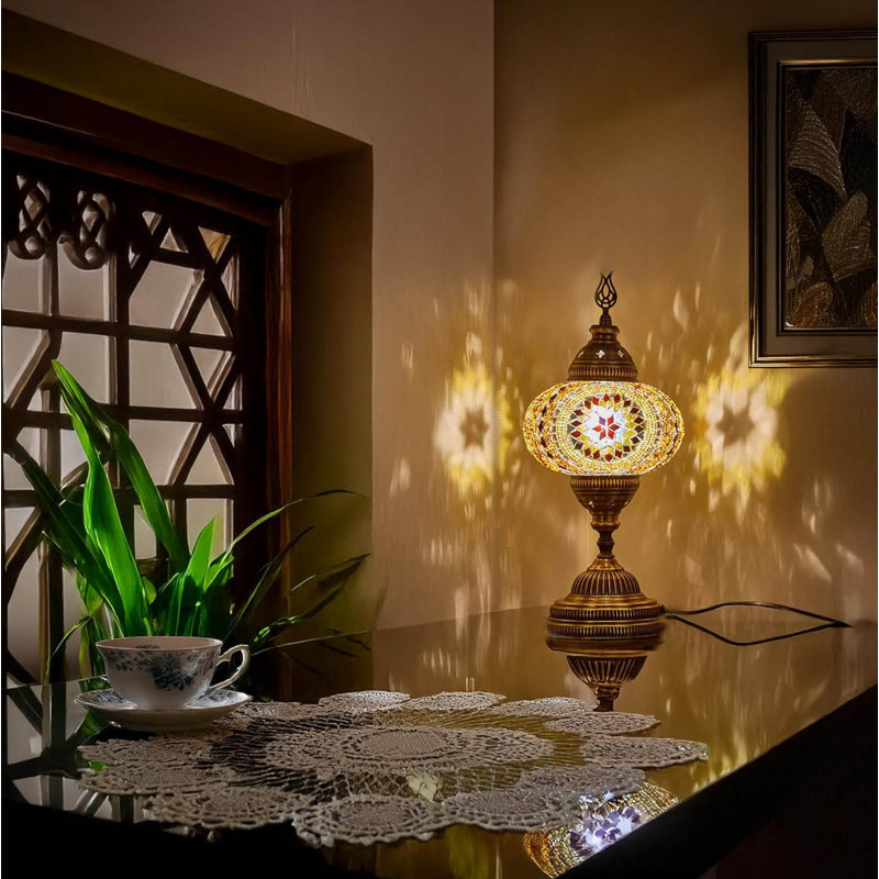 Metal Table Lamp, Amber