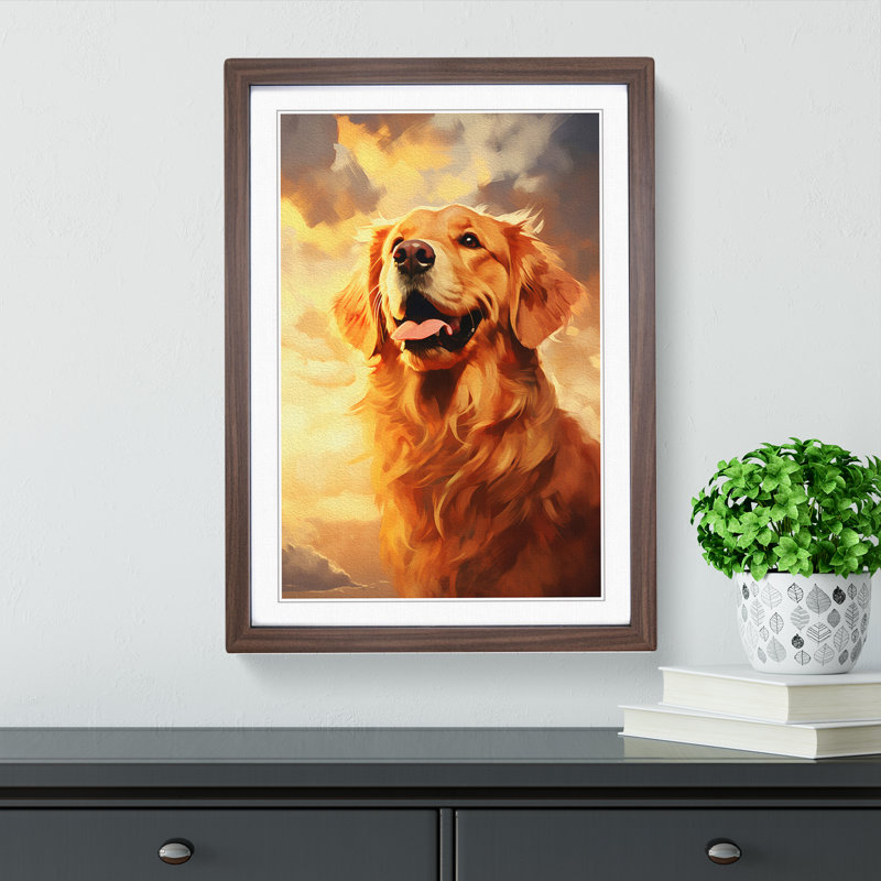 Golden Retriever Romanticism - Framed Print