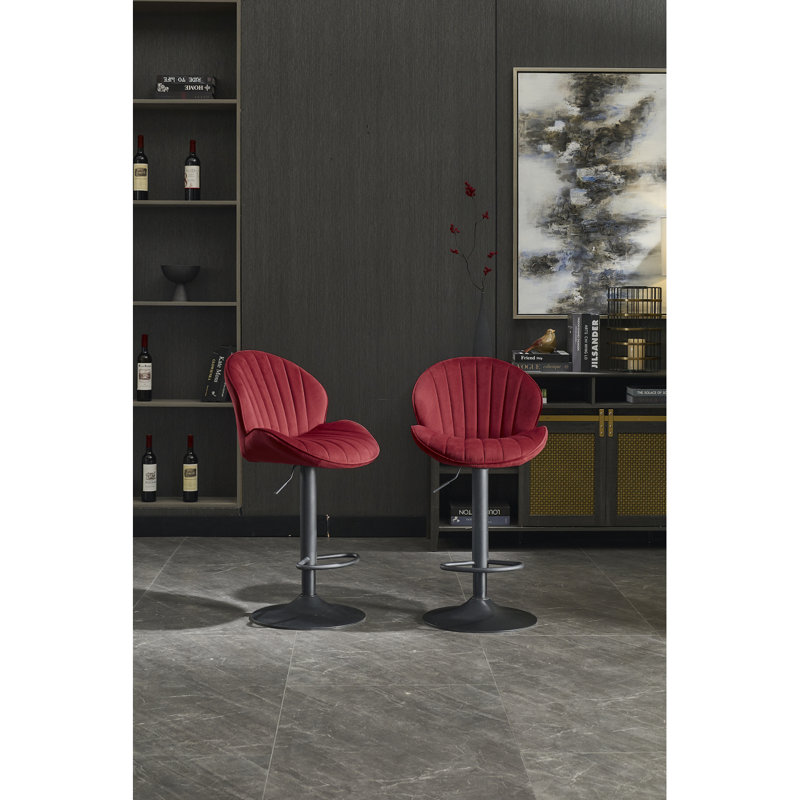 Bar Stools Set Of 2 - Adjustable Barstools With Back And Footrest, Counter Height Bar Chairs For Kitchen, Pub