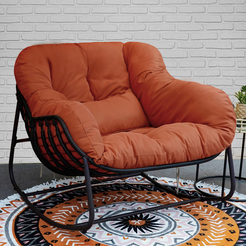 Chaise berçante d'extérieur en fer Luisang, Rouge